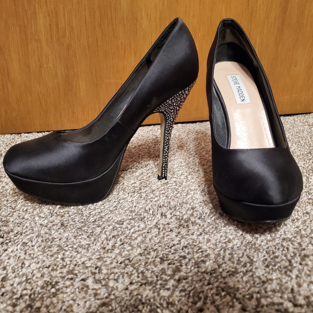 Steve Madden Partyy R Pumps High Heels - Black 8.5